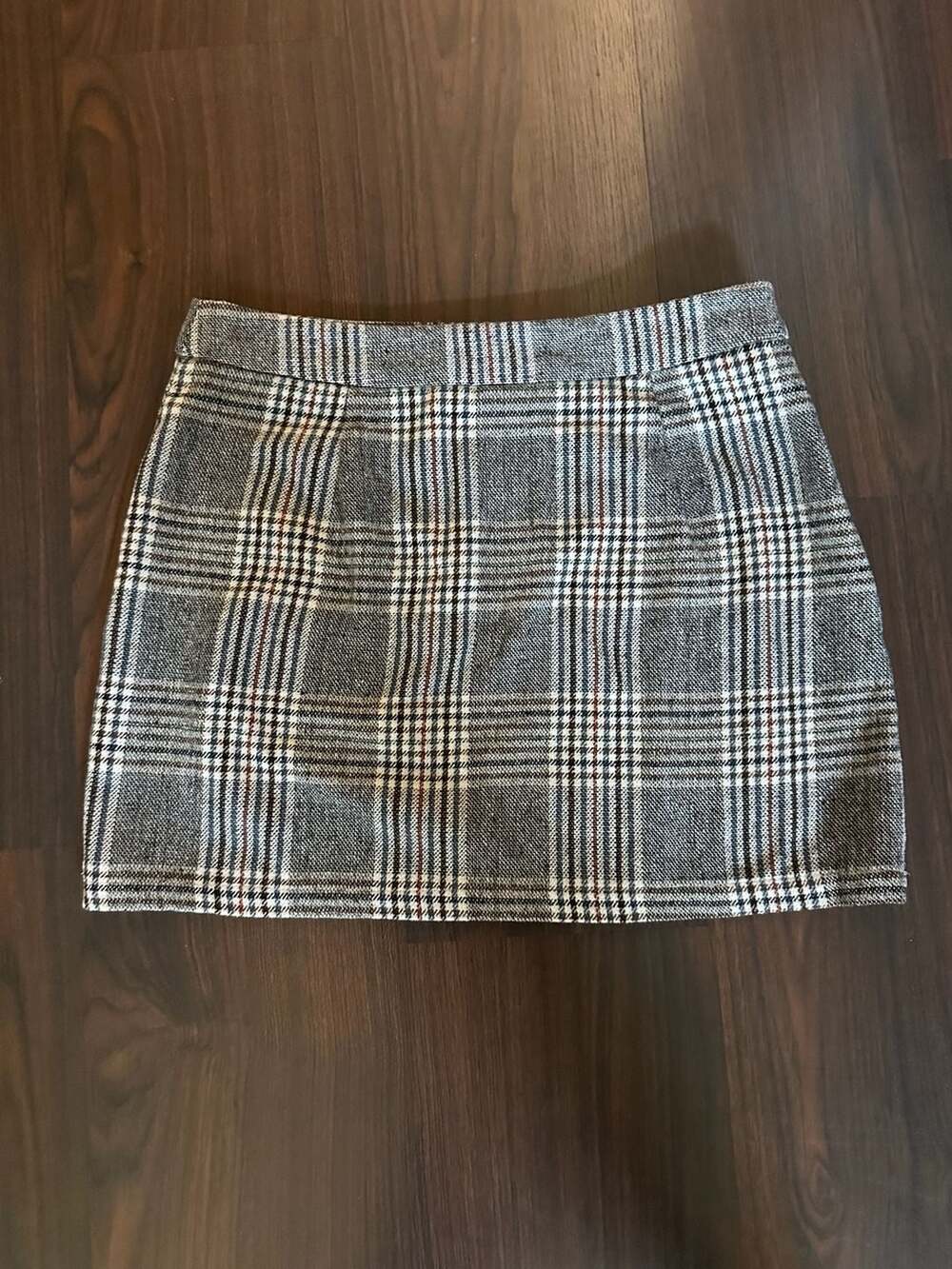 H&M Plaid Mini Skirt Gray Black White
